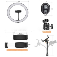 Anneau lumineux professionnel de 26 cm avec trépied de 1,6 m pour téléphone et tablette