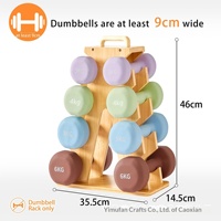 Support de rangement pour haltères en bois de style chinois, support de plantes sur pied, équipement d'exercice à domicile, mobilier de gym et de maison