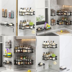 China Stainless Steel Black <b>Corner</b> <b>Bathroom</b> Accessories Toilet Caddy Wall Shower Rack Shelf <b>Corner</b> No Drilling Holder Organizer - Product Image 6