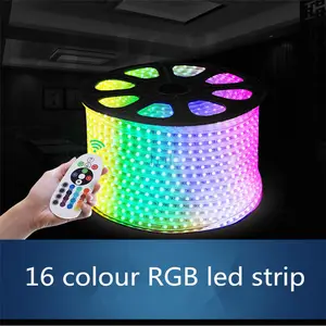 60 leds/m 12V 220V 100M SMD led 100m 음악 DMX 제어 방수 IP68 야외 5050 led 스트립 라이트 키트