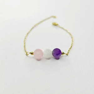 Pulsera de Cristal Curativo para Mujer, Pulsera de <span class=keywords><strong>Amistad</strong></span> Hecha a Mano con Piedra Natural, Regalos Personalizados de Acero Inoxidable - Product Image 4