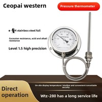Termometer Industri Presisi Tinggi Baja Tahan Karat WTZ-280 Tipe Tekanan Layar LCD IP65 Resolusi 0.2 Suhu