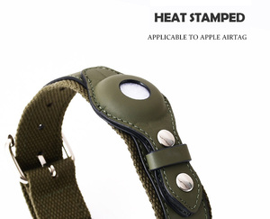 Wholesale Luxury <strong>Dog</strong> Collar with Airtag Cover Customizable Soft PU Pet <strong>Leash</strong> Medium <strong>Large</strong> <strong>Dogs</strong> Solid Pattern Training <strong>Dog</strong> Collar - Product Image 4