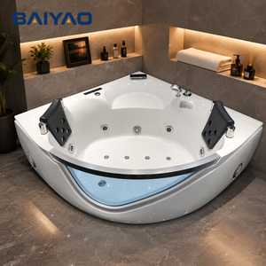 Hot Design Corner Yacusi Baignoire intérieure 2 personas Baignoire avec pompe en verre Jacuzzier et bains vérifiés - Product Image 2