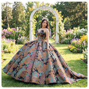 ชุดเดรสงาน Quinceanera สีสันสดใส Dy8545 แบบ Sweetheart Princess ประดับด้วย Appliques ผ้าชีฟอง ผ้าฝ้ายธรรมชาติ 100% แต่งประกายวิบวับ ทรงบอลกาวน์ - Product Image 1