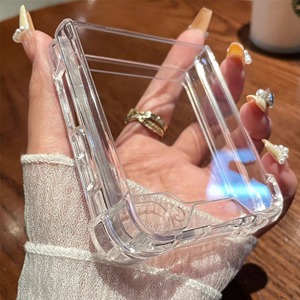 Pour Z Flip 7 antichoc clair à quatre coins Anti-chute TPU PC étui rigide tout compris pour samsung galaxy Flip 6 4 <span class=keywords><strong>5</strong></span> téléphone portable - Product Image 4