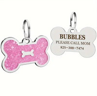 Etiqueta de Identificación de Mascotas con Forma de Hueso, Colgante Personalizado de Aleación de Aluminio para Perros y Gatos, Collar de Sublimación con Nombre Grabado