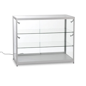 Hấp dẫn nhôm thiết kế <span class=keywords><strong>freestanding</strong></span> cửa hàng hiển thị tủ kính cường lực và MDF Showcase Trường hợp với ánh sáng dẫn - Product Image 5