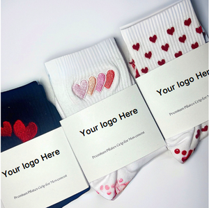 Özel paket çizgili desen nakış Logo kaymaz Yoga Pilates kavrama ekip çorap - Product Image 2