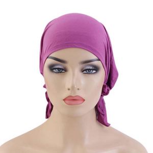 Skin Friendly Fabric <b>Head</b> <b>Cover</b> Girls Scarf Turban Modal Cotton Pre-Tied <b>Head</b> Wrap for Female - Product Image 4