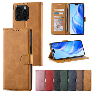 Funda de Teléfono Tipo Cartera de Cuero PU, Antigolpes, con Ranuras para Tarjetas, Soporte, Correa de Muñeca, Magnética, Venta al Por Mayor para Samsung Galaxy S25 - Product Image 4