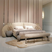 Modernes Luxuriöses Italienisches Design Runder Couchtisch Hochwertiges Maßgefertigtes Gebogenes Sofa Wohnzimmer-Möbelset für Villa-Hotel-Projekte