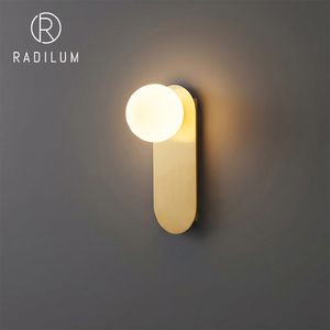Alabaster <b>Wall</b> Lamp Brass Natural Stone <b>Sconce</b> Modern Luxury Sphere <b>Light</b> Designer Bedside Living Room Hotel Aisle Luminaire - Product Image 1