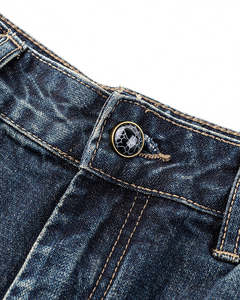 Jean en denim vintage pour homme, coupe large, délavé, patchwork, coupe ample, bleu, style streetwear - Product Image 5