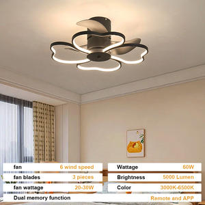 Ventilador de Techo Empotrado Silencioso con Control Inteligente Moderno, 6 Velocidades de Viento, Luz LED Inteligente Delgada, Eléctrico, para Hotel, Dormitorio, Exterior, Metal - Product Image 6