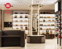 Étagère murale pour chaussures, présentoir à chaussures en verre, comptoir de présentation de chaussures, design personnalisé pour magasin de chaussures