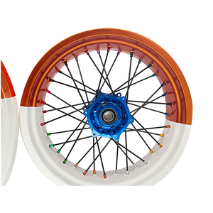 Juego de Ruedas Supermoto Bicolor Blanco y Naranja para Motocicleta, Juego de Ruedas <span class=keywords><strong>Supermotard</strong></span> para <span class=keywords><strong>KTM</strong></span> EXC SXF <span class=keywords><strong>SX</strong></span> - Product Image 4