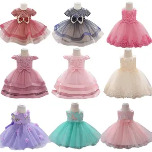 2023 Casual Kids Clothes Girls Wedding Gown Trailing Skirt Western Party Wear Formal Princess Girl's Dress