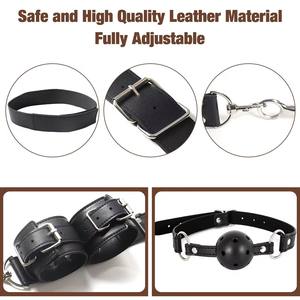 Juegos para Adultos, Esposas para Cuello, Muñecas y Cintura, Collar, Bola para la <span class=keywords><strong>Boca</strong></span>, Cinturón de Restricción, Juegos Sexuales, Cinturón de Restricción 97 - Product Image 4