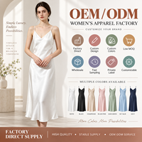 Robe nuisette élégante en satin soyeux, coupe trapèze, en acétate importé, style français, ornée de diamants, longueur mi-mollet, col en V, séchage rapide, douce et rafraîchissante, haute couture
