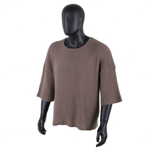 TOPSHOW Custom 100% Cotton Oversized Blank Knitted <b>Waffle</b> Short Sleeve Crew Neck Heavyweight T-<b>shirt</b> - Product Image 1