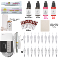 Kit de Démarrage Professionnel pour Tatouage Numérique PMU de Haute Qualité avec Crème Réparatrice, Outils de Pratique et Crèmes Auxiliaires Colorées