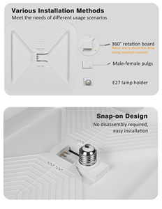 Đèn trần LED hiện đại Phòng khách văn phòng tại nhà Đèn trần vuông pha lê công suất cao E27 tiết kiệm năng lượng - Product Image 5