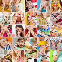 Autocollants de tatouage temporaires imperméables pour enfants, motifs mignons de dinosaures et animaux, pour le visage et le poignet, idéaux pour les fêtes d'anniversaire des enfants