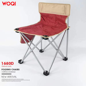 Chaise pliante Woqi, portable, en aluminium, pour jardin et camping, couleur rouge pastèque, tissu Oxford, design compact - Product Image 4