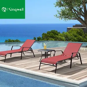 Out door furniture aluminum pool lounge chair garden stackable chaise lounge for hotel used