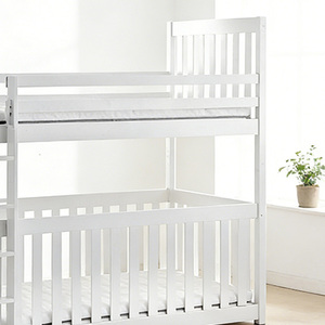 Cama <span class=keywords><strong>litera</strong></span> moderna de madera maciza blanca con barandillas de seguridad completas que ahorran espacio para bebés y niños pequeños, muebles para cuarto de niños - Product Image 3