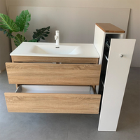Le bassin en céramique mat de style en bois peut être personnalisé