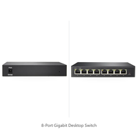 Switch Jaringan Gigabit POE 8 Port Full Duplex 10/100/1000Mbps Tanpa Manajemen untuk LAN Kantor