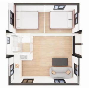 Casa Prefabbricata Modulare Zhongchen con Esterno in Stile Industriale, Residenza Portatile Robusta per Cantiere Edile - Product Image 3