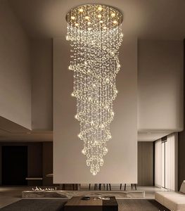 Lámpara de Techo Alta, Lámpara de Araña Larga y Elegante, Lámparas de Cristal Colgantes, Lámparas <span class=keywords><strong>para</strong></span> Vestíbulo, Entrada, Sala de Estar, Escalera - Product Image 2