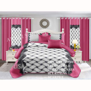 Phong Cách Mỹ 10 Mảnh Phòng Ngủ Tấm Ga Giường Đặt Với Rèm Bộ Đồ Giường Đặt Bông Cảm Ứng Nữ Hoàng Vua Kích Thước Lớn - Product Image 6