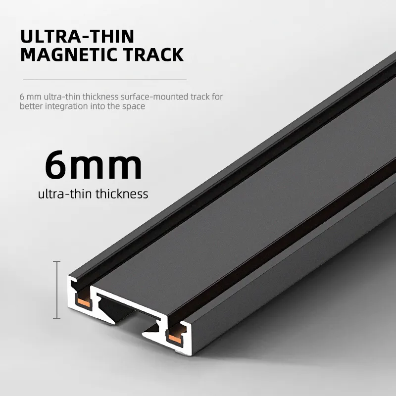 अल्ट्रा थिन स्लिम स्मार्ट 6 मिमी DC48V स्पॉटलाइट एलईडी चुंबकीय प्रणाली स्पॉट लाइट आधुनिक वाणिज्यिक प्रकाश लैंप बुना बेल्ट ट्रैक लाइट