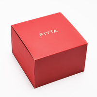 Boîte de montre de texture de papier rouge XJT de haute qualité avec surface mate et doublure en peluche qui peut être personnalisée avec le logo de la marque
