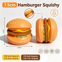 Jouet Squishy TPR Hamburger à Presser, Aliment Simulé à Assembler, Jouet Anti-Stress pour Enfants