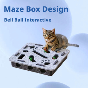 Jouet pour chat auto-amusant, <span class=keywords><strong>anti</strong></span>-<span class=keywords><strong>ennui</strong></span>, pour l'exercice et le soulagement de l'anxiété, boîte de jeu labyrinthe à trous en sisal avec clochette pour chaton et chat - Product Image 2