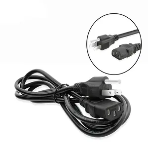 America Standard Ac 3 Pin US Plug With C13 End Power Cable Usa Power Cord Lead 3 Plug Power Extension Cord