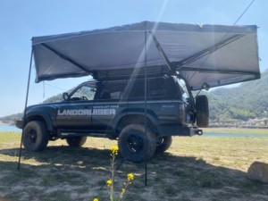 Auvent de voiture extensible 270 degrés 600D Oxford, autoportant sans pieds, pour véhicules 4x4, 360 degrés, modèle 2024 <span class=keywords><strong>Plus</strong></span> - Product Image 3