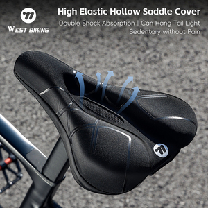 Pour WEST BIKING housse de selle de vélo haute élastique coussin de vélo respirant avec fonction étanche support de feu arrière de Style Simple - Product Image 6