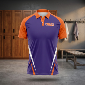 Camiseta de Entrenador de Fútbol Americano Naranja con Sublimación Personalizada, Unisex, de Verano, Secado Rápido, Transpirable, 100% Anti-Humedad - Product Image 3