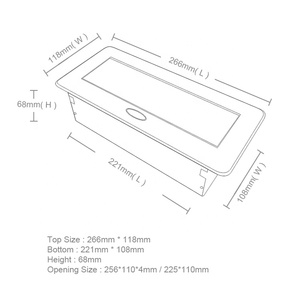 Pop Up Tabletop Sofa Máy Tính Để Bàn Trạm Điện Ổ Cắm Điện Ổ Cắm Điện Tiêu Chuẩn EU Sạc USB Nhấp Vào Mở Điện Mở Rộng - Product Image 4