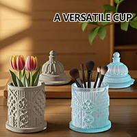 Moule en silicone en forme de tasse avec couvercle bol de rangement fait à la main moule en résine Pot de fleur Vase béton bricolage plâtre coulé ciment