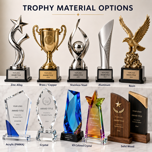 Trophée en verre en gros avec impression couleur et base en bois – Cadeau de reconnaissance pour les employés de l'entreprise - Product Image 2