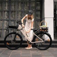 Vélo Électrique 36V 250W Step City Commuter 27,5 Pouces 7 Vitesses Frein à Disque Cadre en Alliage d'Aluminium Suspension Affichage Numérique Porte-Bagages Arrière
