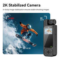Kamera Tubuh Portabel HD 2K dengan Penglihatan Malam Inframerah dan Camcorder Clip-On MicroSD untuk Rekaman, Cocok untuk Penggunaan di Saku Kecil