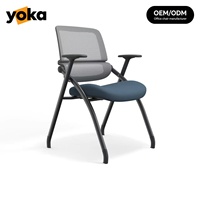 Chaise empilable commerciale en gros, chaise de bureau à dossier en maille respirante pour événements, salles de formation et grandes salles